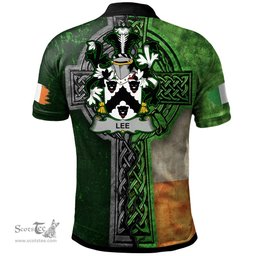 ScotsTee Shop Irish Lee or O'Lee Coat of Arms Irish Polo Shirt Irish Claddagh Cross Polo Shirt