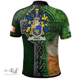 ScotsTee Shop Irish Knox Coat of Arms Irish Polo Shirt Irish Claddagh Cross Polo Shirt