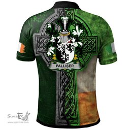ScotsTee Shop Irish Palliser Coat of Arms Irish Polo Shirt Irish Claddagh Cross Polo Shirt