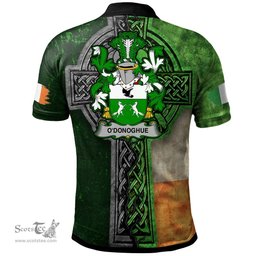 ScotsTee Shop Irish O'Donoghue Coat of Arms Irish Polo Shirt Irish Claddagh Cross Polo Shirt