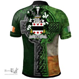 ScotsTee Shop Irish Lill Coat of Arms Irish Polo Shirt Irish Claddagh Cross Polo Shirt