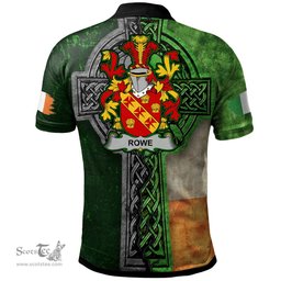 ScotsTee Shop Irish Rowe Coat of Arms Irish Polo Shirt Irish Claddagh Cross Polo Shirt