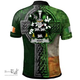 ScotsTee Shop Irish Kent Coat of Arms Irish Polo Shirt Irish Claddagh Cross Polo Shirt