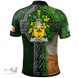 ScotsTee Shop Irish Odell Coat of Arms Irish Polo Shirt Irish Claddagh Cross Polo Shirt