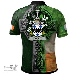 ScotsTee Shop Irish Staples Coat of Arms Irish Polo Shirt Irish Claddagh Cross Polo Shirt