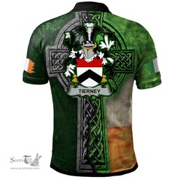 ScotsTee Shop Irish Tierney Coat of Arms Irish Polo Shirt Irish Claddagh Cross Polo Shirt