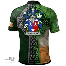 ScotsTee Shop Irish Studdert Coat of Arms Irish Polo Shirt Irish Claddagh Cross Polo Shirt