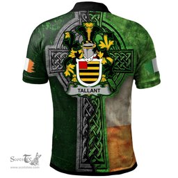 ScotsTee Shop Irish Tallant or Tallon Coat of Arms Irish Polo Shirt Irish Claddagh Cross Polo Shirt