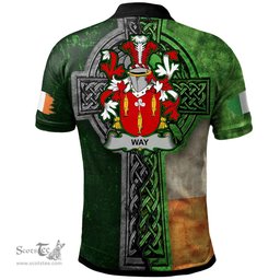 ScotsTee Shop Irish Way Coat of Arms Irish Polo Shirt Irish Claddagh Cross Polo Shirt
