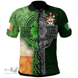 ScotsTee Shop Irish Samuels Coat of Arms Irish Polo Shirt Irish Claddagh Cross Polo Shirt
