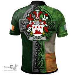 ScotsTee Shop Irish Spence Coat of Arms Irish Polo Shirt Irish Claddagh Cross Polo Shirt
