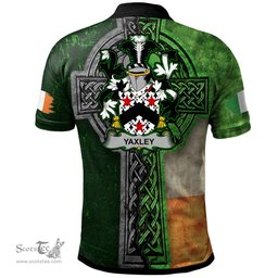 ScotsTee Shop Irish Yaxley Coat of Arms Irish Polo Shirt Irish Claddagh Cross Polo Shirt