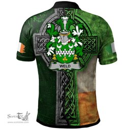 ScotsTee Shop Irish Weld Coat of Arms Irish Polo Shirt Irish Claddagh Cross Polo Shirt