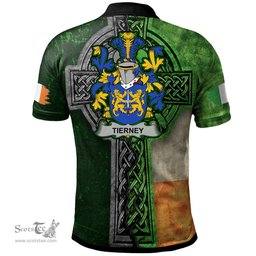 ScotsTee Shop Irish Tierney or O'Tierney Coat of Arms Irish Polo Shirt Irish Claddagh Cross Polo Shirt