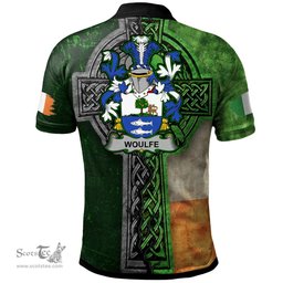 ScotsTee Shop Irish Woulfe Coat of Arms Irish Polo Shirt Irish Claddagh Cross Polo Shirt