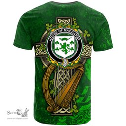 ScotsTee Shop Irish House of MACGARRY Coat of Arms Irish Family Crest T Shirt Irish Shamrock Celtic Cross and Harp T Shirt