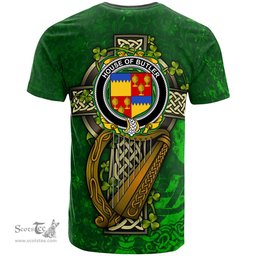 ScotsTee Shop Irish House of BUTLER Coat of Arms Irish Family Crest T Shirt Irish Shamrock Celtic Cross and Harp T Shirt