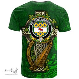 ScotsTee Shop Irish House of MACCANN Coat of Arms Irish Family Crest T Shirt Irish Shamrock Celtic Cross and Harp T Shirt
