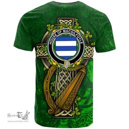 ScotsTee Shop Irish House of MACGILFOYLE Coat of Arms Irish Family Crest T Shirt Irish Shamrock Celtic Cross and Harp T Shirt