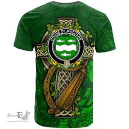 ScotsTee Shop Irish House of MACCABE Coat of Arms Irish Family Crest T Shirt Irish Shamrock Celtic Cross and Harp T Shirt