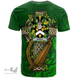 ScotsTee Shop Irish Noble Coat of Arms Irish Family Crest T Shirt Irish Shamrock Celtic Cross and Harp T Shirt