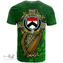 ScotsTee Shop Irish House of O TIERNEY Coat of Arms Irish Family Crest T Shirt Irish Shamrock Celtic Cross and Harp T Shirt