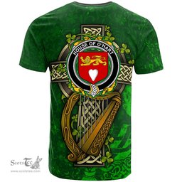 ScotsTee Shop Irish House of O HART Coat of Arms Irish Family Crest T Shirt Irish Shamrock Celtic Cross and Harp T Shirt