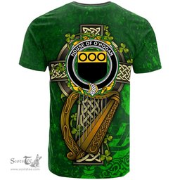 ScotsTee Shop Irish House of O HOGAN Coat of Arms Irish Family Crest T Shirt Irish Shamrock Celtic Cross and Harp T Shirt
