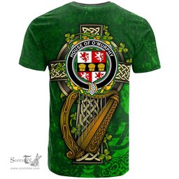 ScotsTee Shop Irish House of O MURPHY Muskerry Coat of Arms Irish Family Crest T Shirt Irish Shamrock Celtic Cross and Harp T Shirt