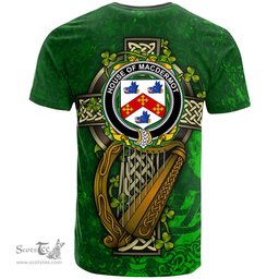 ScotsTee Shop Irish House of MACDERMOT Coat of Arms Irish Family Crest T Shirt Irish Shamrock Celtic Cross and Harp T Shirt