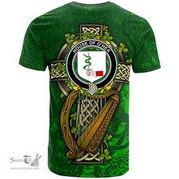 ScotsTee Shop Irish House of O HEA Coat of Arms Irish Family Crest T Shirt Irish Shamrock Celtic Cross and Harp T Shirt