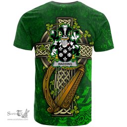 ScotsTee Shop Irish Wadding Coat of Arms Irish Family Crest T Shirt Irish Shamrock Celtic Cross and Harp T Shirt