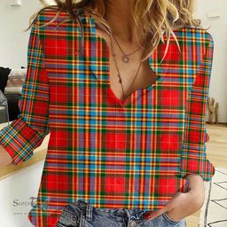ScotsTee Shop Scottish Chattan Clan Tartan Women Casual Shirt - Classic
