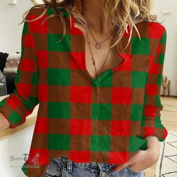 ScotsTee Shop Scottish Moncrieffe Clan Tartan Women Casual Shirt - Classic