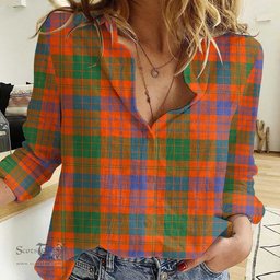 ScotsTee Shop Scottish Ross Ancient Clan Tartan Women Casual Shirt - Classic