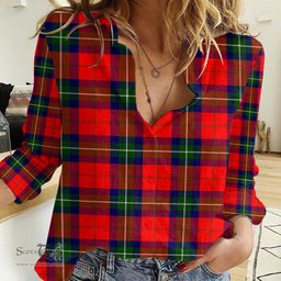 ScotsTee Shop Scottish Ruthven Modern Clan Tartan Women Casual Shirt - Classic