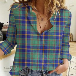 ScotsTee Shop Scottish US Marine Clan Tartan Women Casual Shirt - Classic