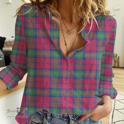 ScotsTee Shop Scottish Lindsay Ancient Clan Tartan Women Casual Shirt - Classic