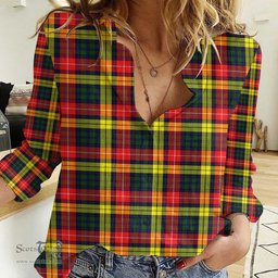 ScotsTee Shop Scottish Buchanan Modern Clan Tartan Women Casual Shirt - Classic
