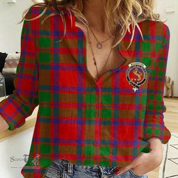 ScotsTee Shop Scottish MacKintosh Modern Clan Tartan Women Casual Shirt - Crest Classic