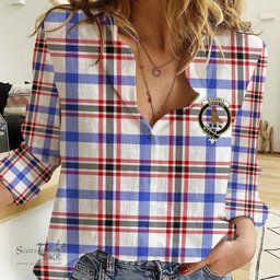 ScotsTee Shop Scottish Boswell Modern Clan Tartan Women Casual Shirt - Crest Classic