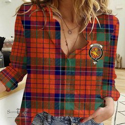ScotsTee Shop Scottish Nicolson Ancient Clan Tartan Women Casual Shirt - Crest Classic