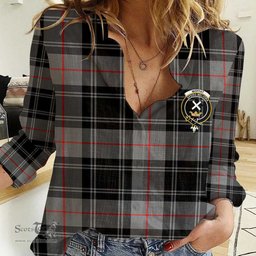 ScotsTee Shop Scottish Moffat Modern Clan Tartan Women Casual Shirt - Crest Classic