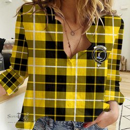 ScotsTee Shop Scottish Barclay Dress Modern Clan Tartan Women Casual Shirt - Crest Classic