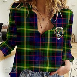 ScotsTee Shop Scottish Watson Modern Clan Tartan Women Casual Shirt - Crest Classic
