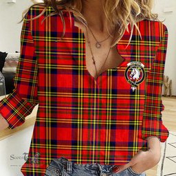 ScotsTee Shop Scottish Hepburn Clan Tartan Women Casual Shirt - Crest Classic