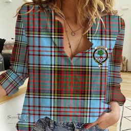 ScotsTee Shop Scottish Anderson Ancient Clan Tartan Women Casual Shirt - Crest Classic