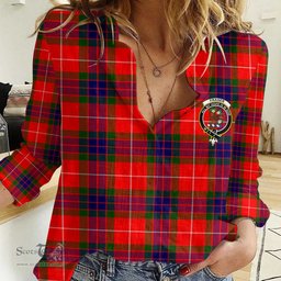 ScotsTee Shop Scottish Fraser Modern Clan Tartan Women Casual Shirt - Crest Classic