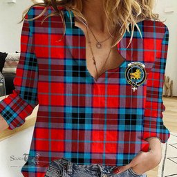 ScotsTee Shop Scottish MacTavish Modern Clan Tartan Women Casual Shirt - Crest Classic