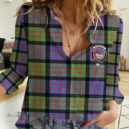 ScotsTee Shop Scottish MacDonald Ancient Clan Tartan Women Casual Shirt - Crest Classic